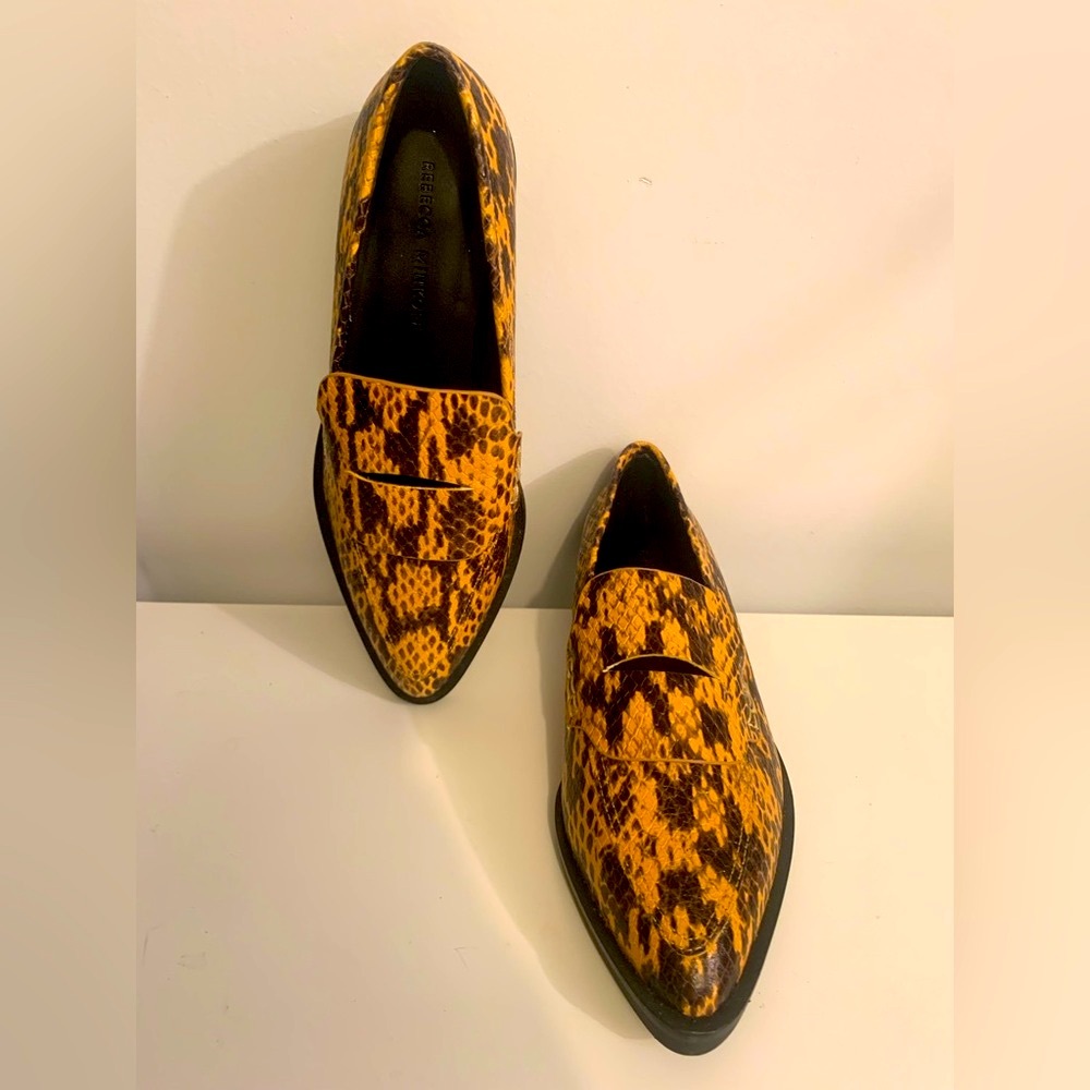 Rebecca Minkoff Yellow Python Loafer Women’s Size… - image 3